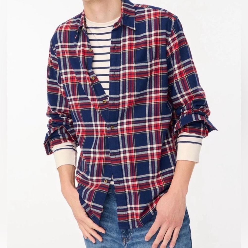 J. Crew men’s Red and Blue Plaid Button Down Shirt